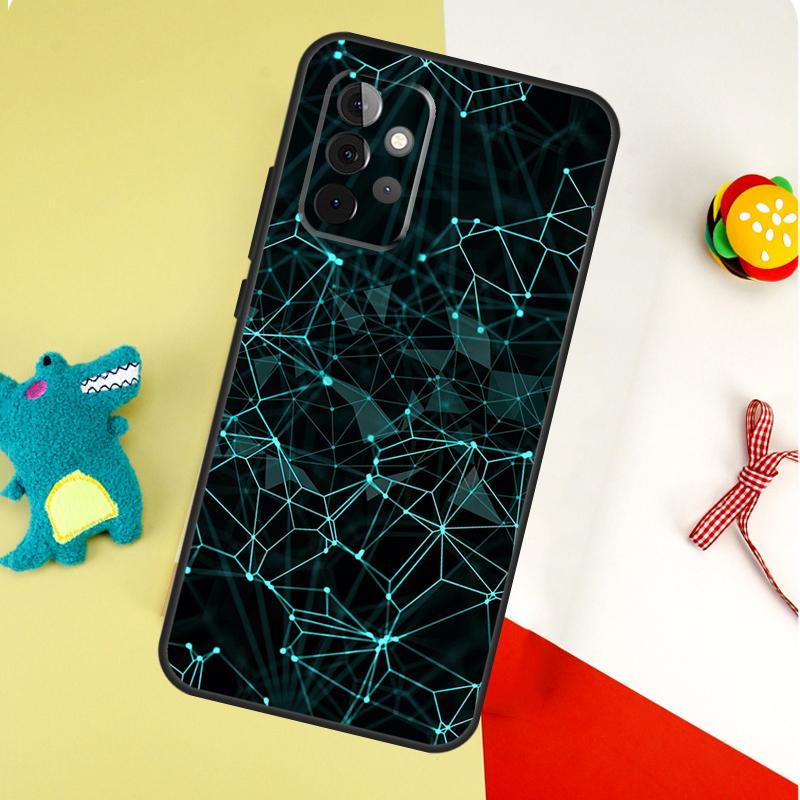 Lines Point Light For Samsung Galaxy A05 A06 A16 A54 A34 A14 A55 A35 A15 A53 A33 A13 A22 A32 A52 Phone Case
