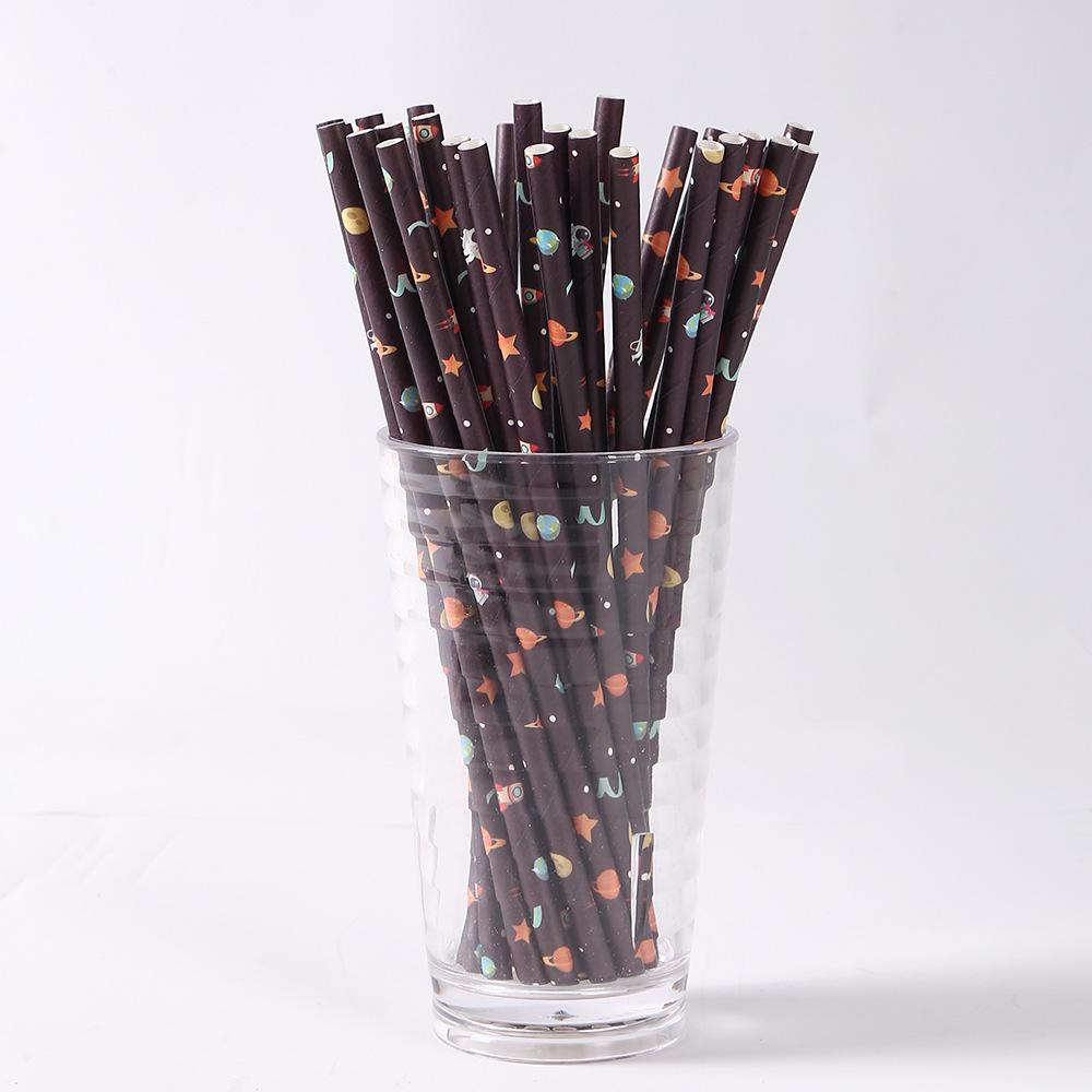 Individually Wrapped Colored Paper Straws for Milk, Tea, Coffee, or Party Decor