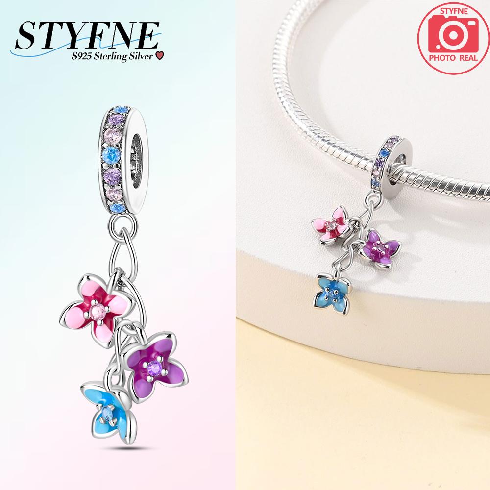Bouquet Romantic Flower Language Theme Charms S Copper Beads Fit Pan Original Bracelets Diy Gifts Fine Jewelry
