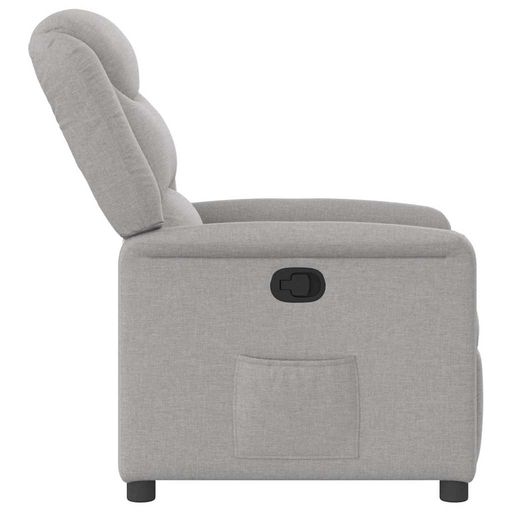 Folding Armchair, Grey, Upholstered In Fabric