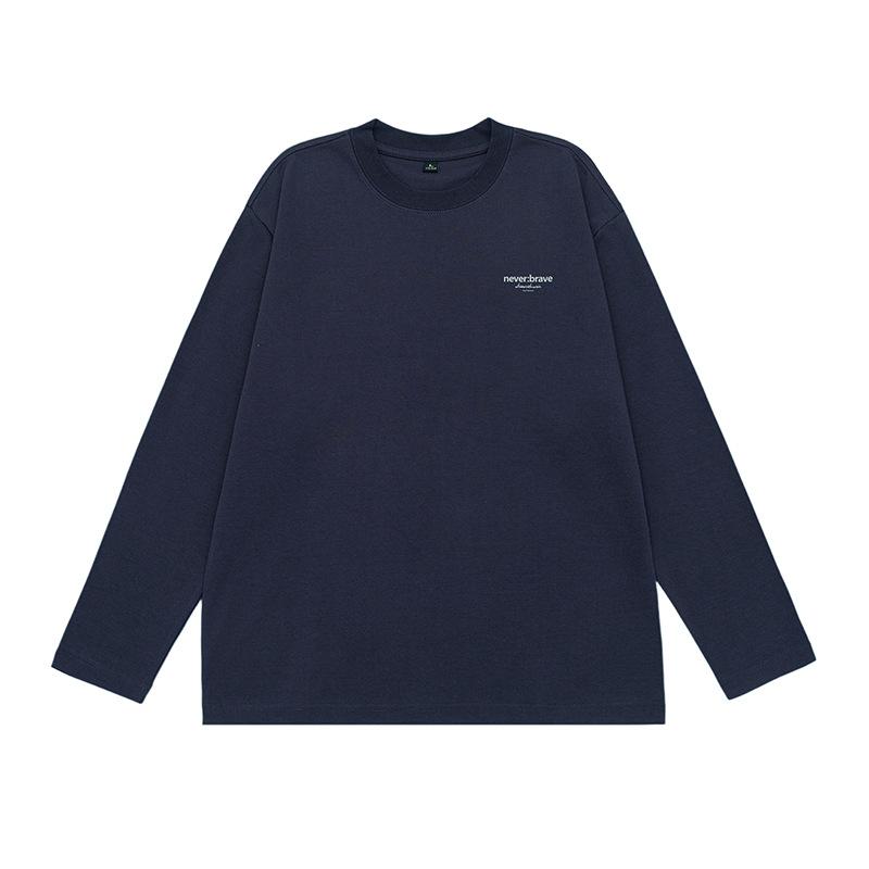 Crew Neck Long-sleeved T-shirt Men's Autumn and Winter New Simple Letter Print Bottoming Top