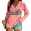 Women's Long Sleeved T-shirt V-neck Gradient Letter Printed Casual And Comfortable Top