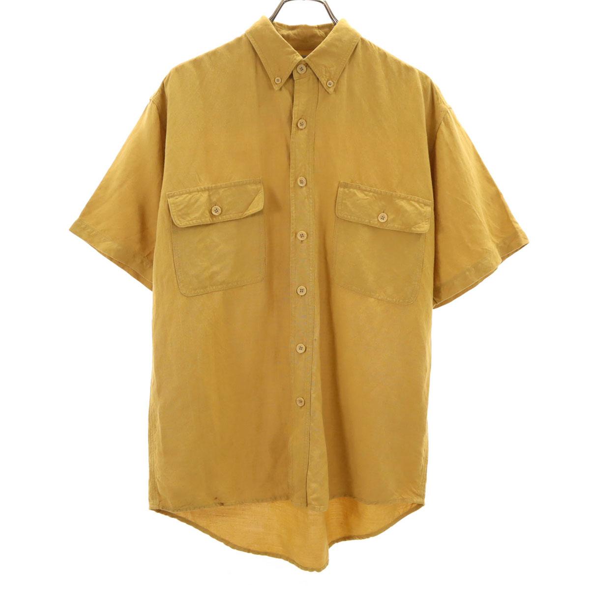

UNIQLO Linen Blend Short sleeve Button down shirt M Ocher Men s Used