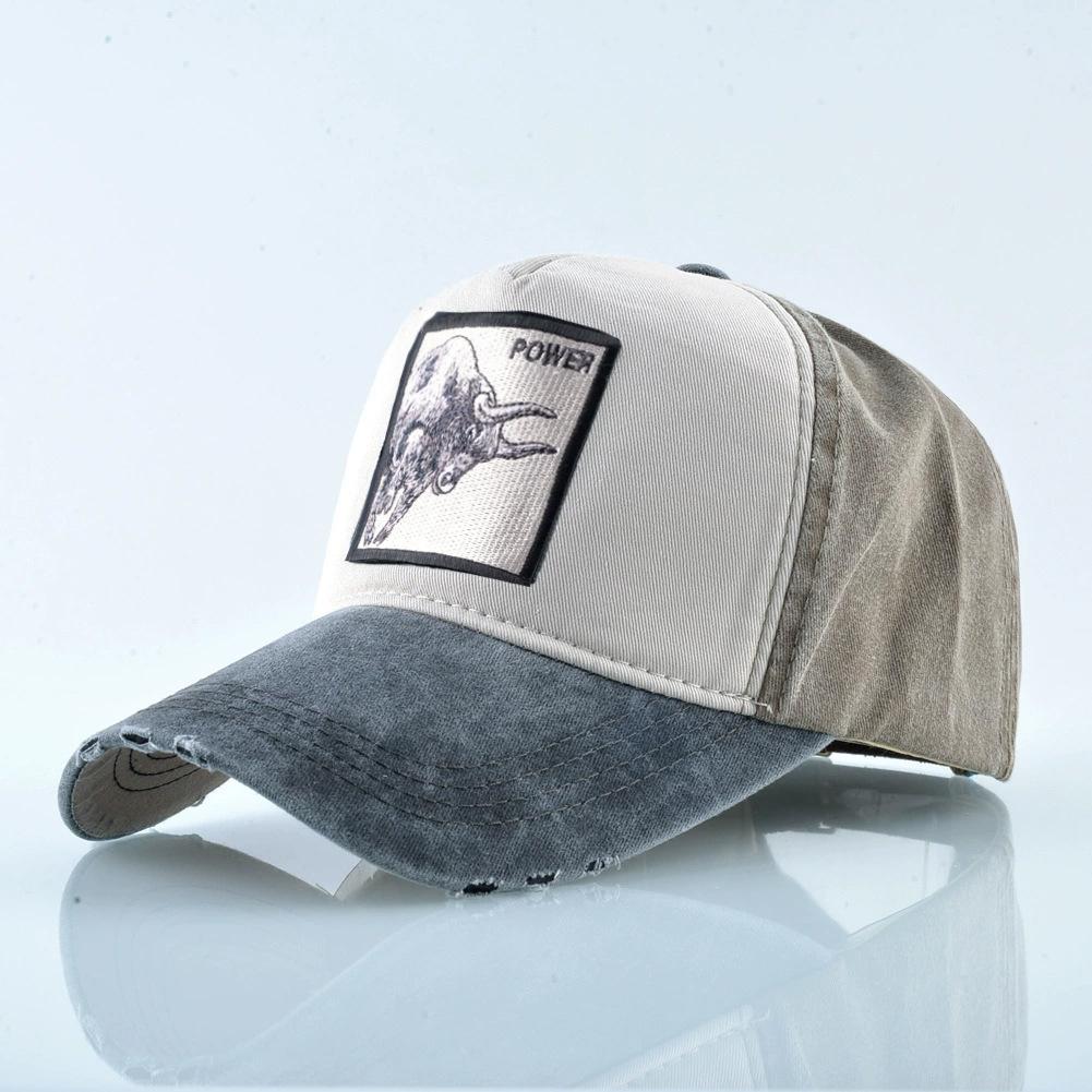 Cap With Embroidery Animals Patch Men Snapback Hip Hop Dad Hats Women Four Seasons Adjustable Visor Cap Vintage Denim Baseball Minimalist