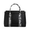 Aidrani Light Luxury Crocodile Pattern Cowhide Women's Handbag Large Capacity Black Fashion Versatile One Shoulder Crossbody Bag