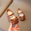 Children's Bow Black Leather Shoes Spring and Autumn New Girls Soft Sole Baby Casual Shoes for Princess Kids Cute School Shoes