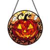 Halloween Suncatcher Decoration Spider Pumpkin Bat Witch Broom Ghost Stained Glass 2D Flat Acrylic Wall Window Hanging Sign Ornament