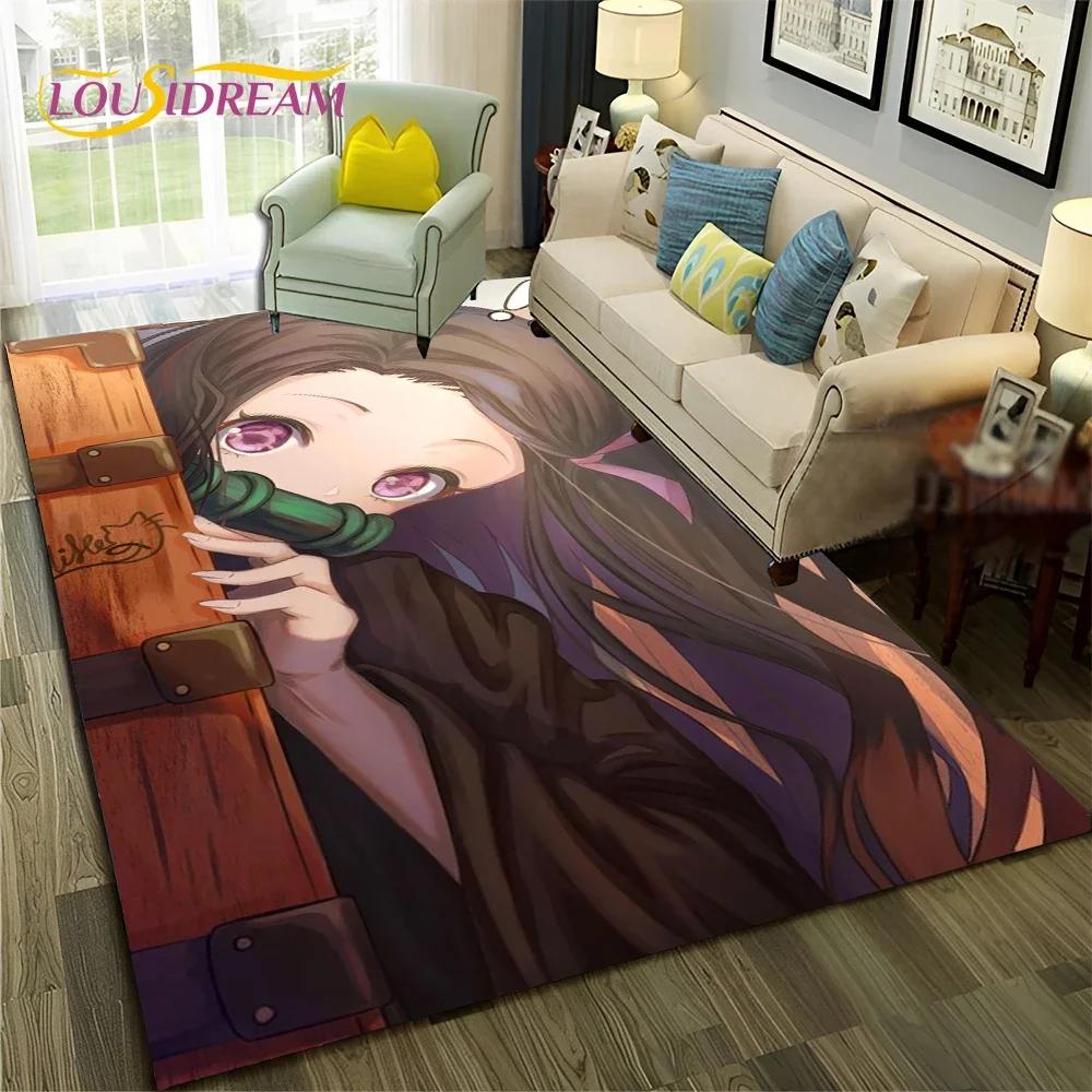 Kamado Nezuko Demon S-Slayer Anime Carpet Rug for Bedroom Living Room Home Sofa Decoration,Children Game Large Decor Floor Mat