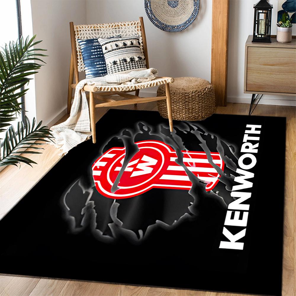 Kenworth Themed Antislip Carpet Durable Polyester Home Decoration Floor Mat Large Size Logo Design Suitable For Bedroom Living Room Restaurant Doorway
