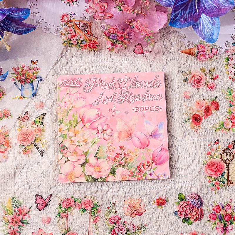 Misty Mountains Floral Journal Stickers - 4 Designs, 30 Sheets/Pack