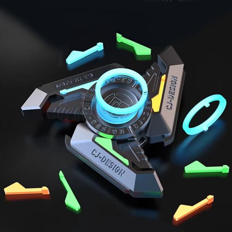 DIY Luminous Fidget Spinner Antistresová hračka Spinning Tip Pozor a soustředění Uvolněte stres Rukojeť Top pro autismus