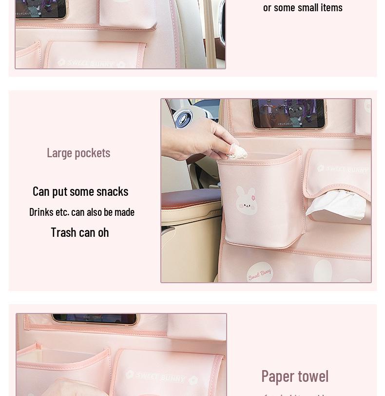 Cartoon Car Seat Back Organizer & Anti-Kick Pad