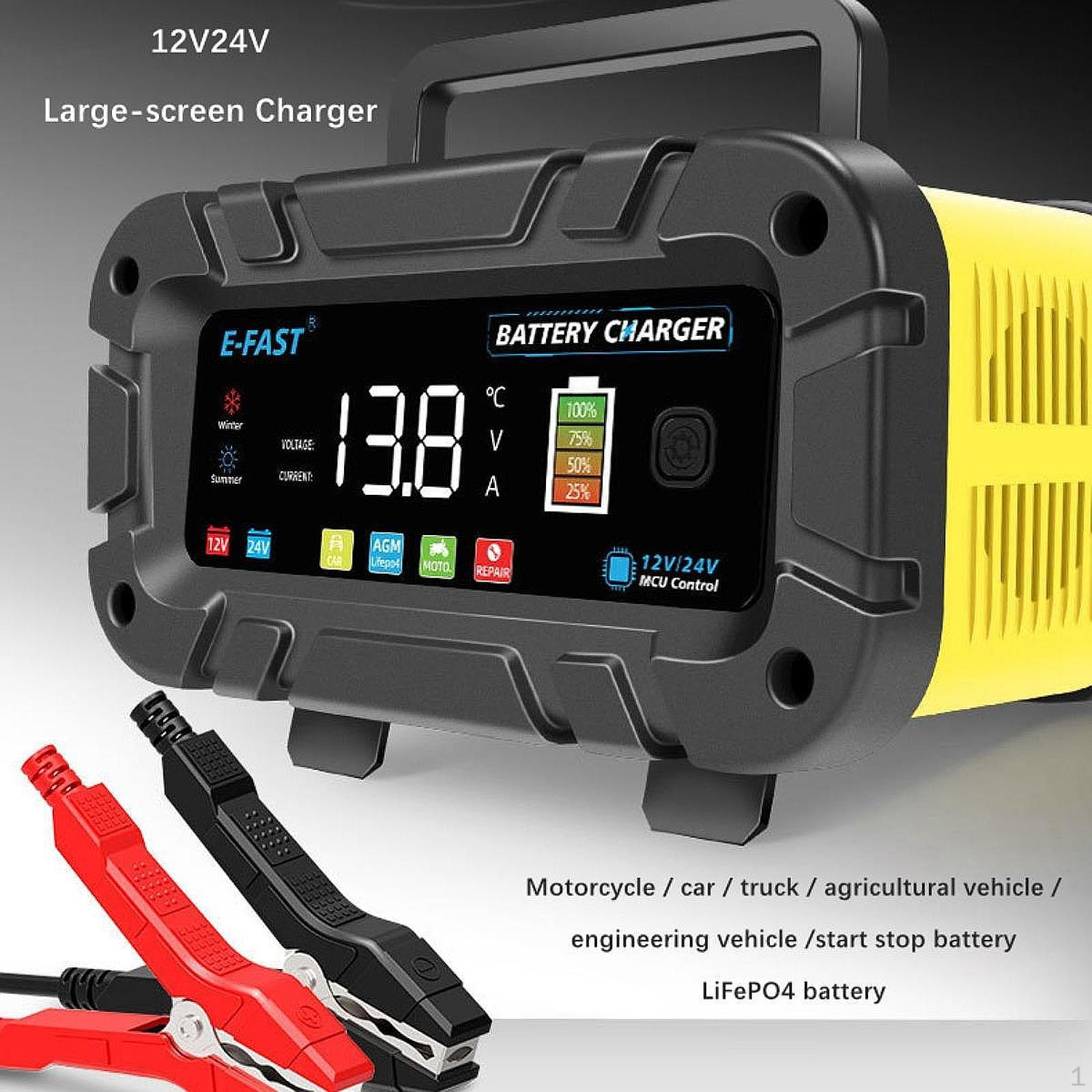 

Car Battery Charger High Power for Semi Trailers Motorcycle Agm