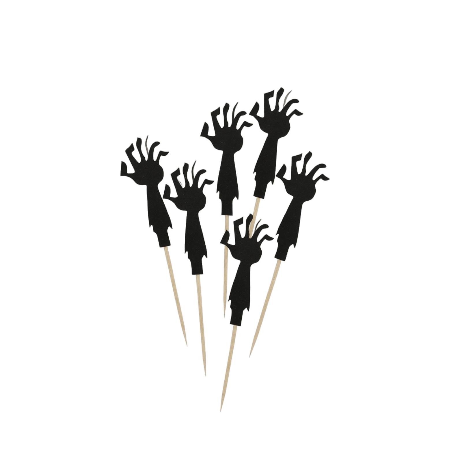 

8pcs Halloween Paper Zombie Hand Dessert Picks Set DIY Party Decoration Supplies for Cupcakes and Snacks Halloween Themed Table Accessories One Size