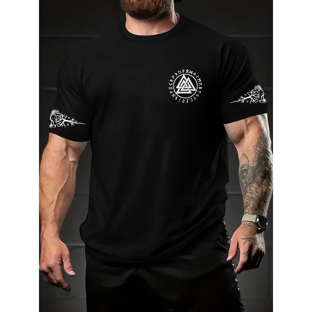 Egyptian Religious Style 3D Anubis Printed Men's Short-sleeved Shirt Outdoor Sports Men's Fitness T-shirt Street Fashion T-shirt