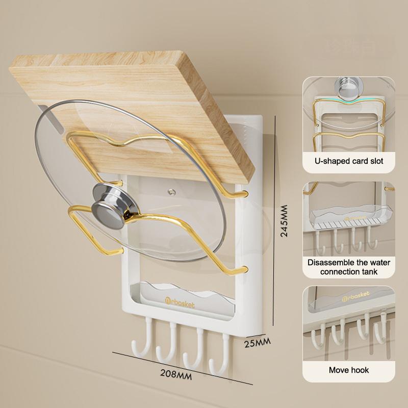 Wall Mounted Hair Dryer Holder Curling Iron Holder Hair Styling Tools Organizer With Shelf Hooks Multi-Functional Storage Rack