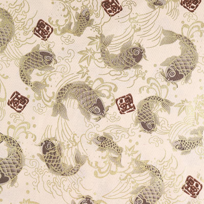 100*150 см японский стиль кои узор ткани бронзирование хлопчатобумажная ткань для платья кимоно чонсам Diy пэчворк швейная ткань 1M