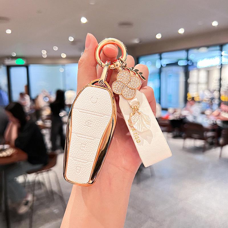 Compatible with BYD Yuan UP, Yuan PLUS, Yuan PRO: Men's and Women's Key Bag Set with Shell Buckle.