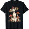 T-shirt à motif chat sphynx, style cottagecore, chapeau champignon, pour hommes, femmes et enfants