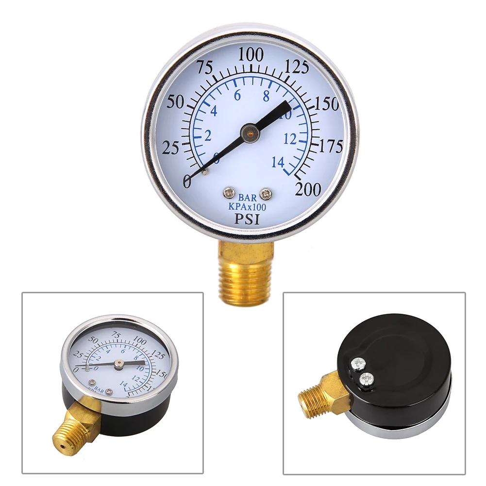 Face Pressure Gauge 15/30/60//100//160/200 PSI & Bar for Air Gas Water Fuel Liquid.Car Tyre Air Pressure Tester Tire Gauge
