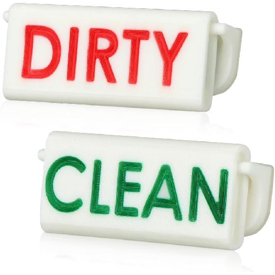Magicfour Dishwasher Clean Dirty Sign, Adhesive Flip Sign for Dishwashers, Easy to Read for Kitchen Storage and Decoration Accessories (1 Pack)
