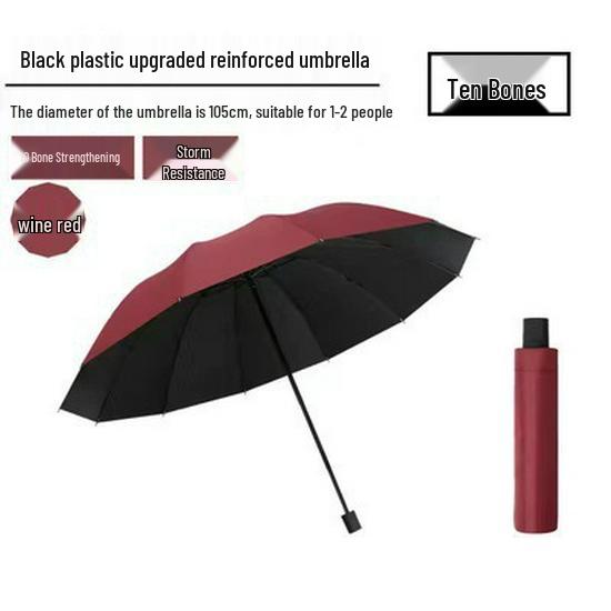 Customized Large Automatic Business Umbrella - Sun & Rain Dual-Use, Black Glue Sunshade, Anti-Rainstorm, Reinforced Windproof.