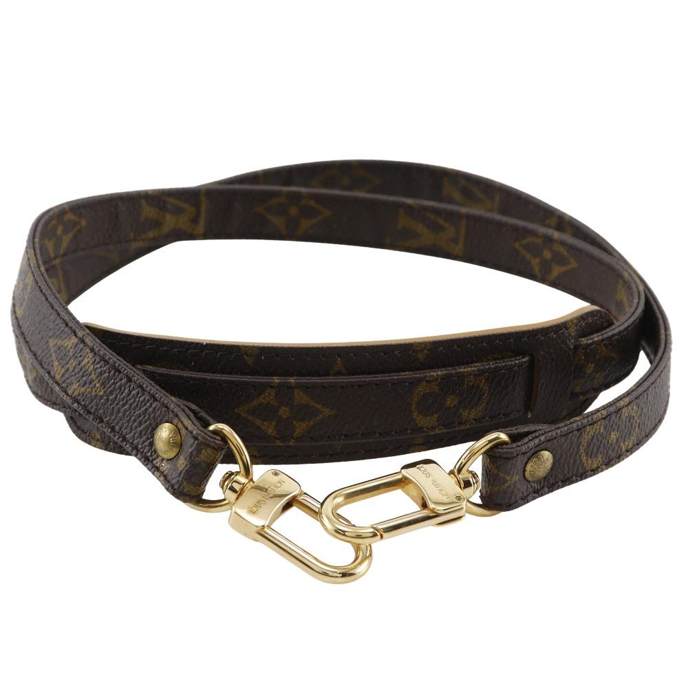 Louis Vuitton Shoulder Strap Brown Monogram Canvas Unisex Used