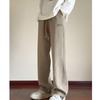 Men's Autumn Winter Fleece-Lined Corduroy Pants Oversized Sporty Bell Bottoms Thickened Straight-Leg Pants Casual Style