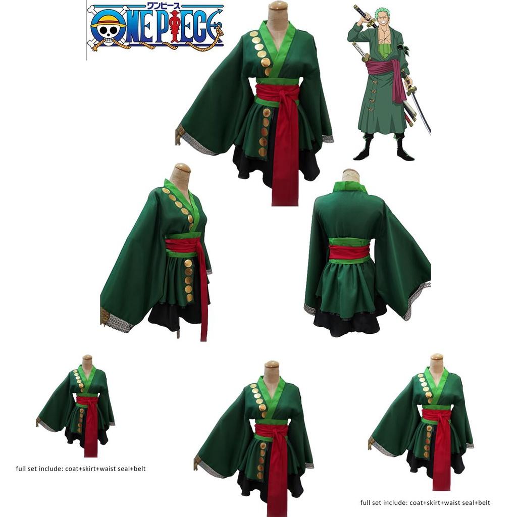 One Piece Roronoa Zoro Cosplay Costume In Bright Colors For Ladies At Halloween