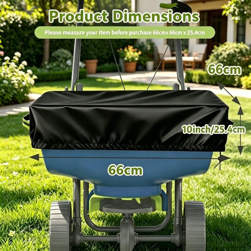 Waterproof Spreader Cover 210D/420D/600D Oxford Fabric For 85-100Lb Fertilization Salt Spreader With Reflective Handle