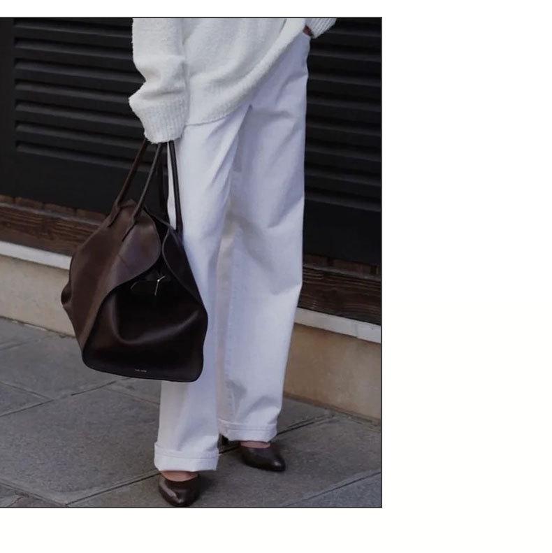 THE ROW Margaux 15 Semišová taška - Velkokapacitní podzimní/zimní dojíždějící aktovka