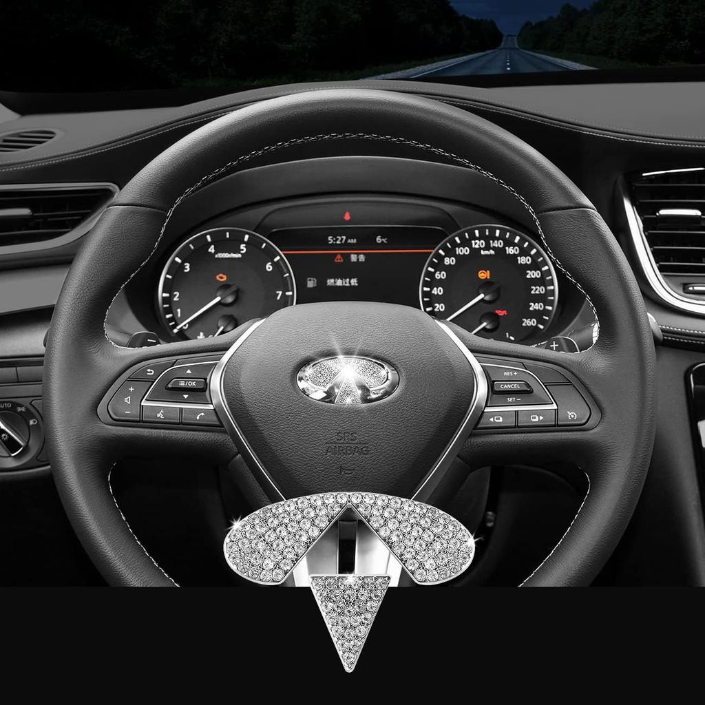 Bling Car Steering Wheel Emblem Logo Sticker Accessories Compatible with Volkswagen, Crystal DIY Diamond Interior Cover Badge Decorations