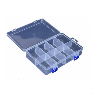 PP Storage Box, Transparent Organizer with Lid, MultiCompartment, for Cables