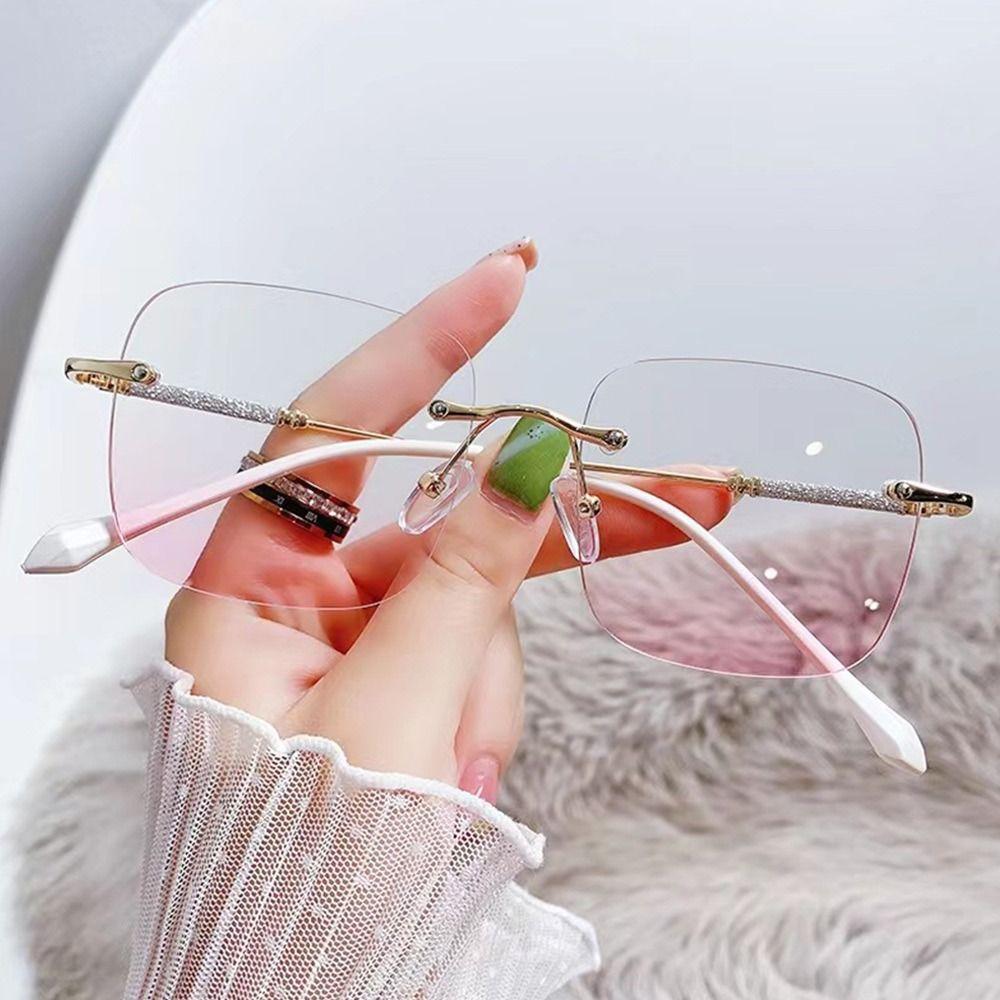 Shiny Blush Metal Square Glasses For Women Men  Vintage Oversized Glasses Frame Optical Eyeglass Spectacles Eyeglasses