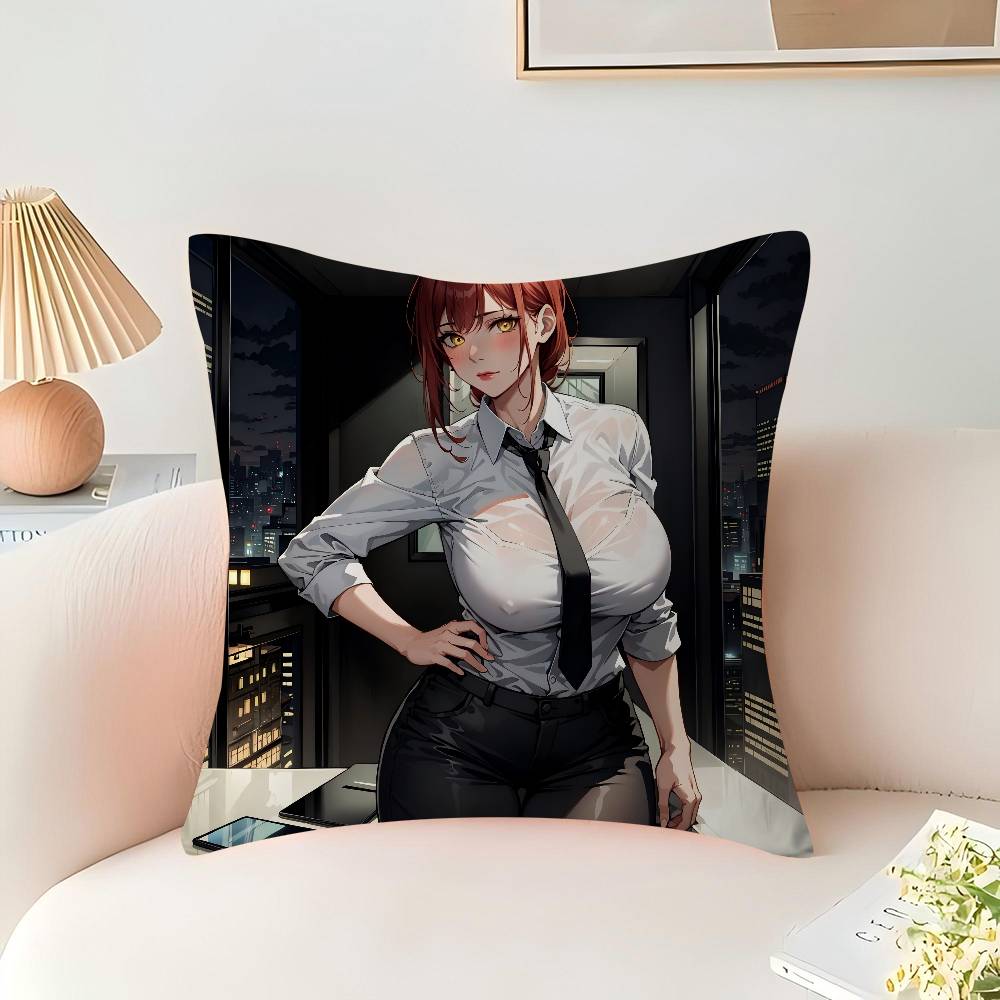 Anime M-Makima Kissenbezug Auto Dekokissenbezug Für Sofa Auto Weihnachtsgeschenk 40x40cm 45x45cm