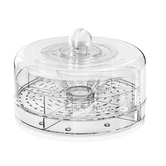 

Вращающийся контейнер для хранения продуктов Большая вместимость 4 отделения Не содержит БФА