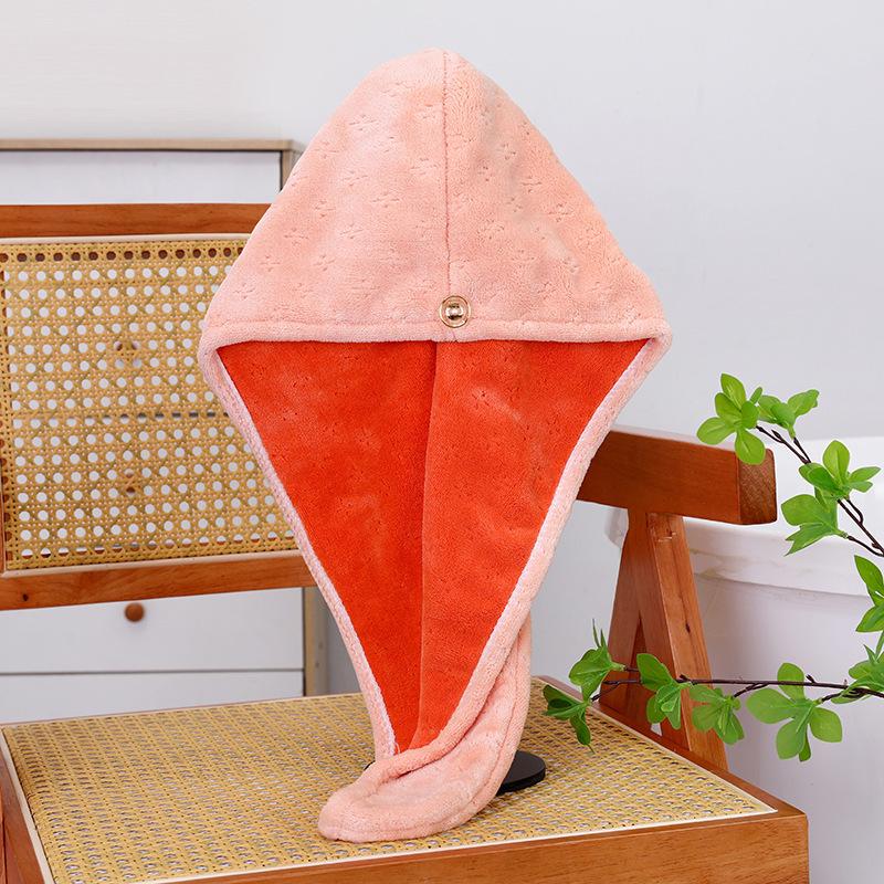 Burlap Quick-Dry Double-Layer Hair Wrap Towel - Water-Absorbent Bath Cap for Women
