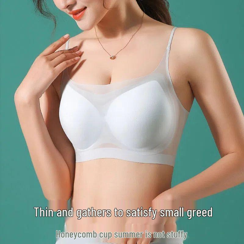 Ultratenká bezešvá sportovní podprsenka z ledového hedvábí - Dámská lehká, prodyšná, s podporou pro malá prsa