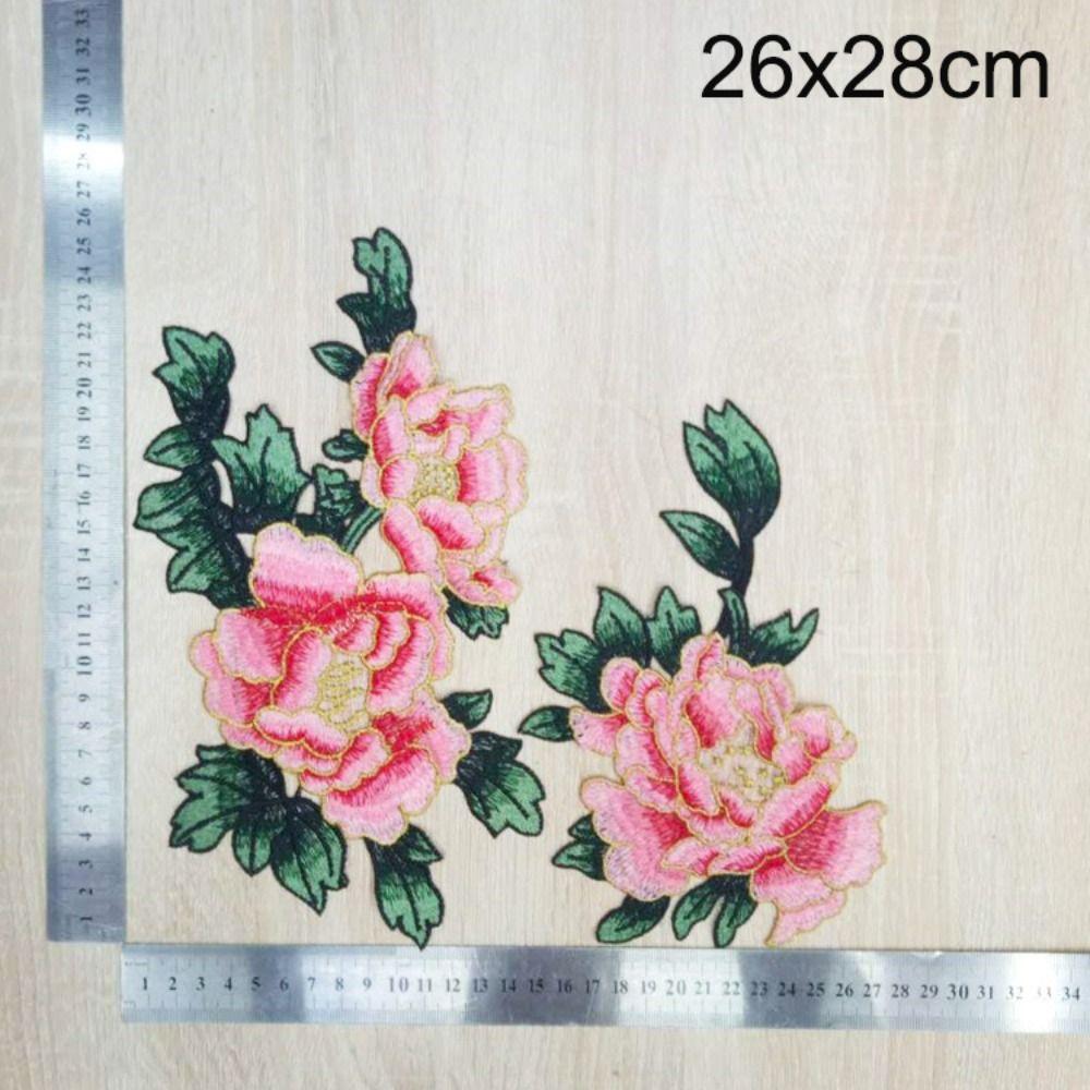 Fashion Elegant Peony Embroidery Patch Floral Embroidery DIY Floral Applique Sewing Accessories