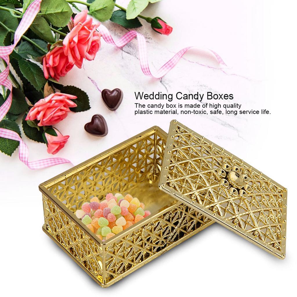 12PCS Trsure Chest Shape Boxes Wedding Favor Party Hollow Plastic Gift Container