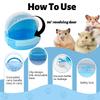 Ultra atmungsaktive blaue Hamster-Reisebox mit Trinkflasche & Griff, Sichere Kleintierkäfig für Rennmaus Maus Igel