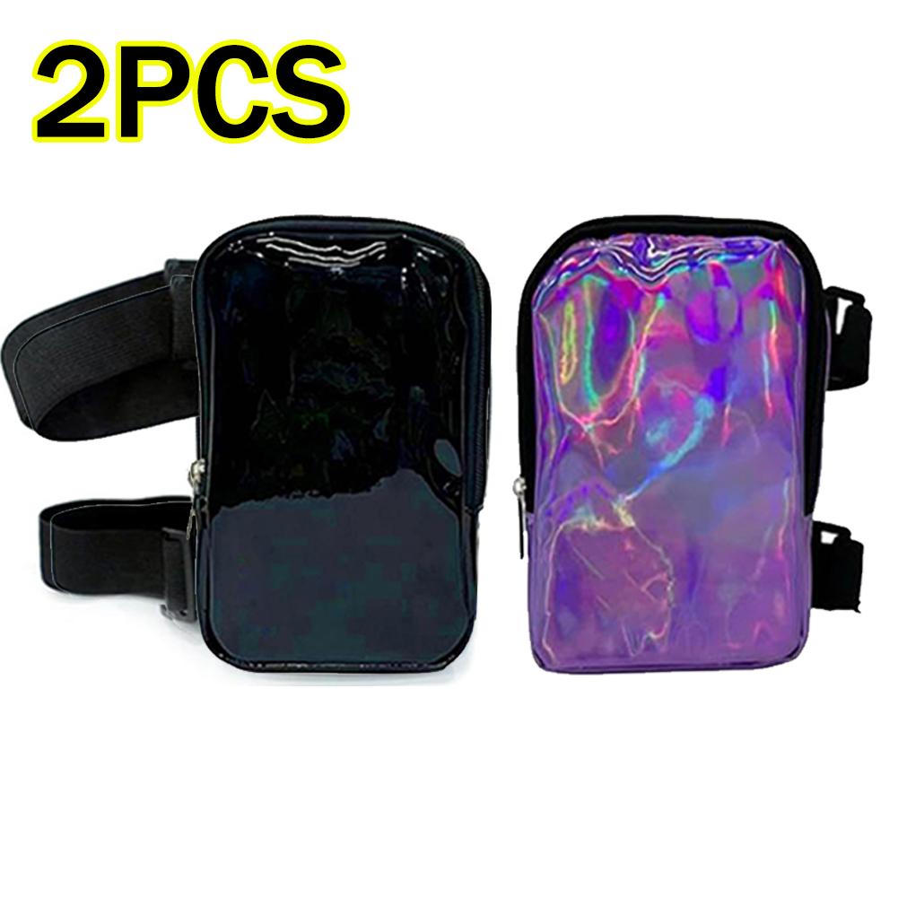 Black Leg Thigh Bag For Women Men,Fanny Pack Adjustables Straps Waist Pouch with Zipper,Handbag Phone Chest Sport Waist Bag