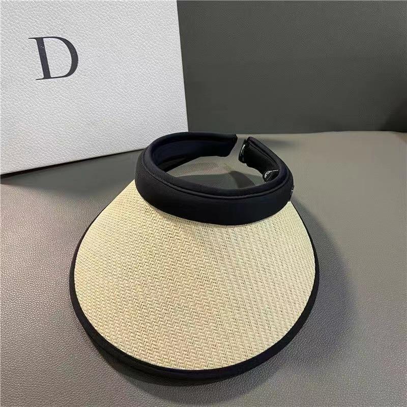 Sun protection cap Foldable sun hat Outdoor riding women's large brim Empty top cycling sun protection fisherman sun hat