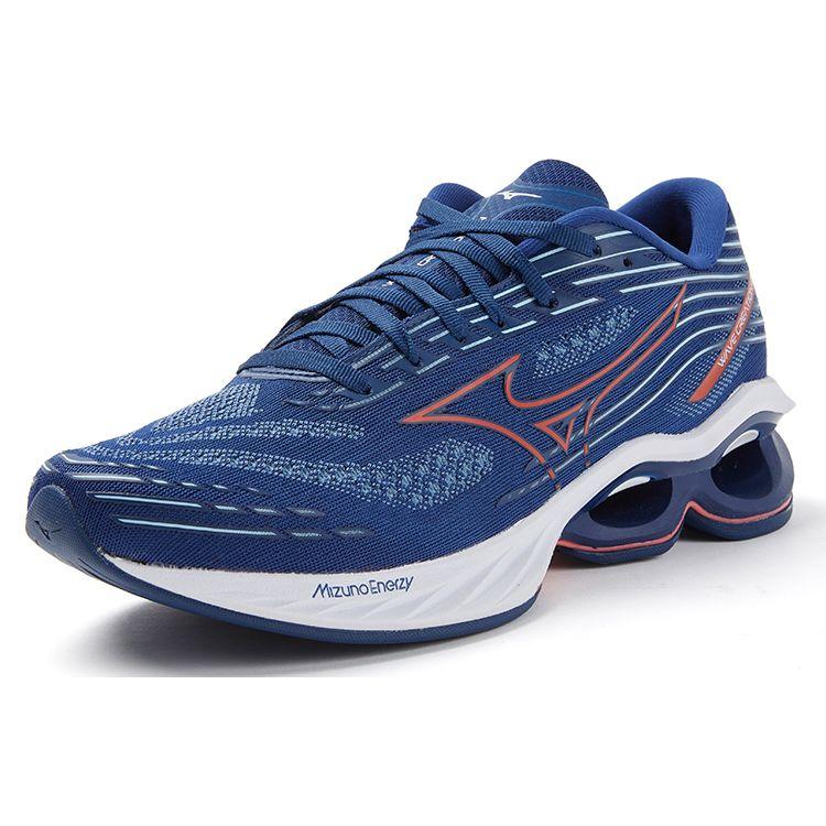 Mizuno Creation 24 Round Toe Lace-Up Shock Absorbing Non-Slip Wear-Resistant Low-Top Casual Running Shoes Unisex Sneaker Blue Orange J1GC230101