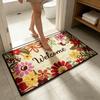 Summer Spring Doormat Floral Lemon Prints Welcome Mat Non-Slip Washable Floor Mat for Home Entrance Front Porch Indoor Outdoor Kitchen Bathroom
