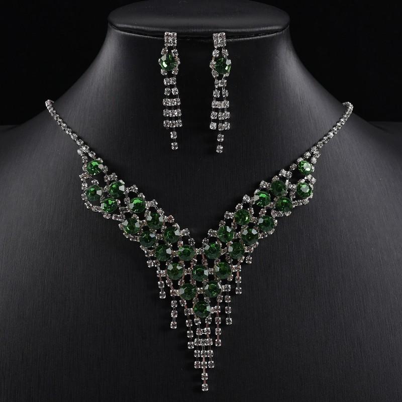 Bridal Jewelry Set Necklace Earrings Fashion Versatile Clover Party Prom