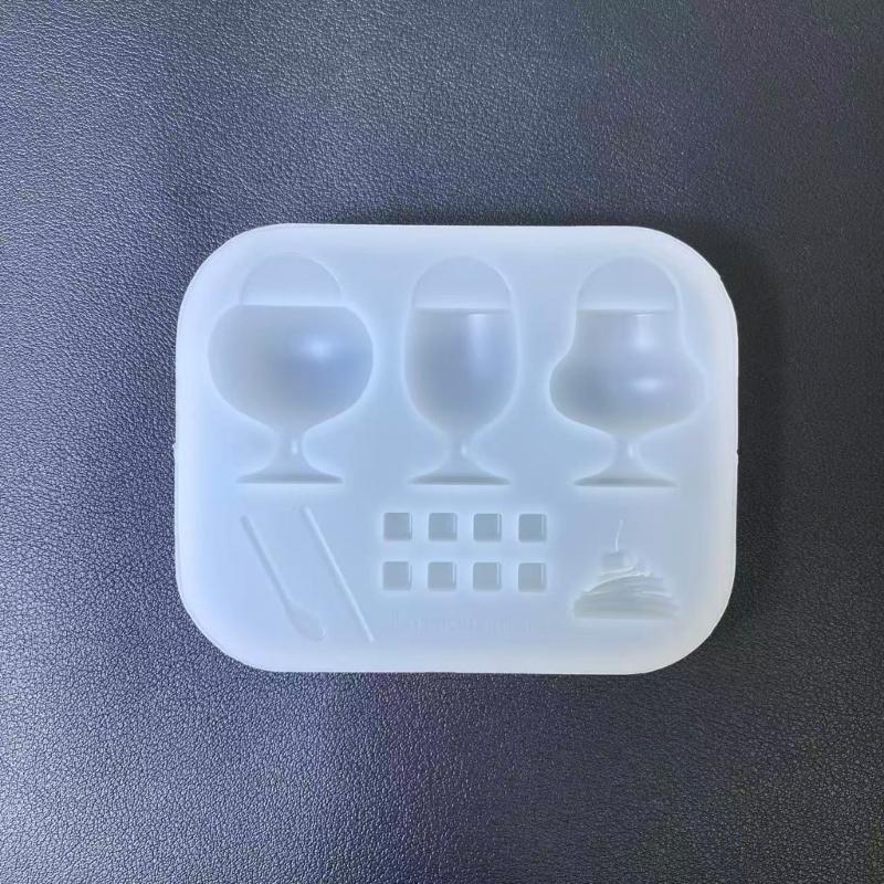 Resin Casting Mold for Mini Drink Cup Charm, Silicone Multi Cavity Mold with 3 Cup Shapes and Small Detail Pieces for DIY Crafts and Display