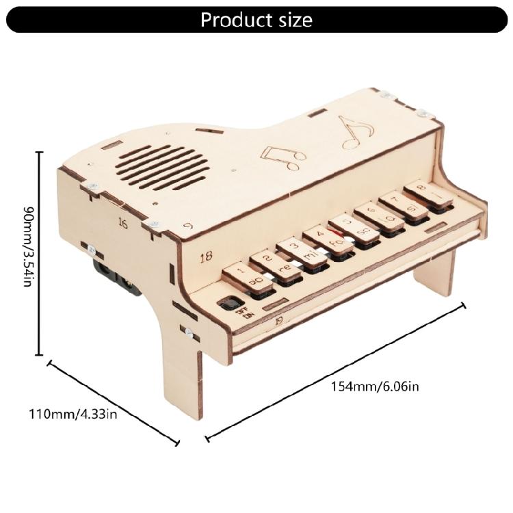 Educational Wooden Electronic Piano Model Hands on Assembly Music Toy For Teens Science Experiment Learning Activity