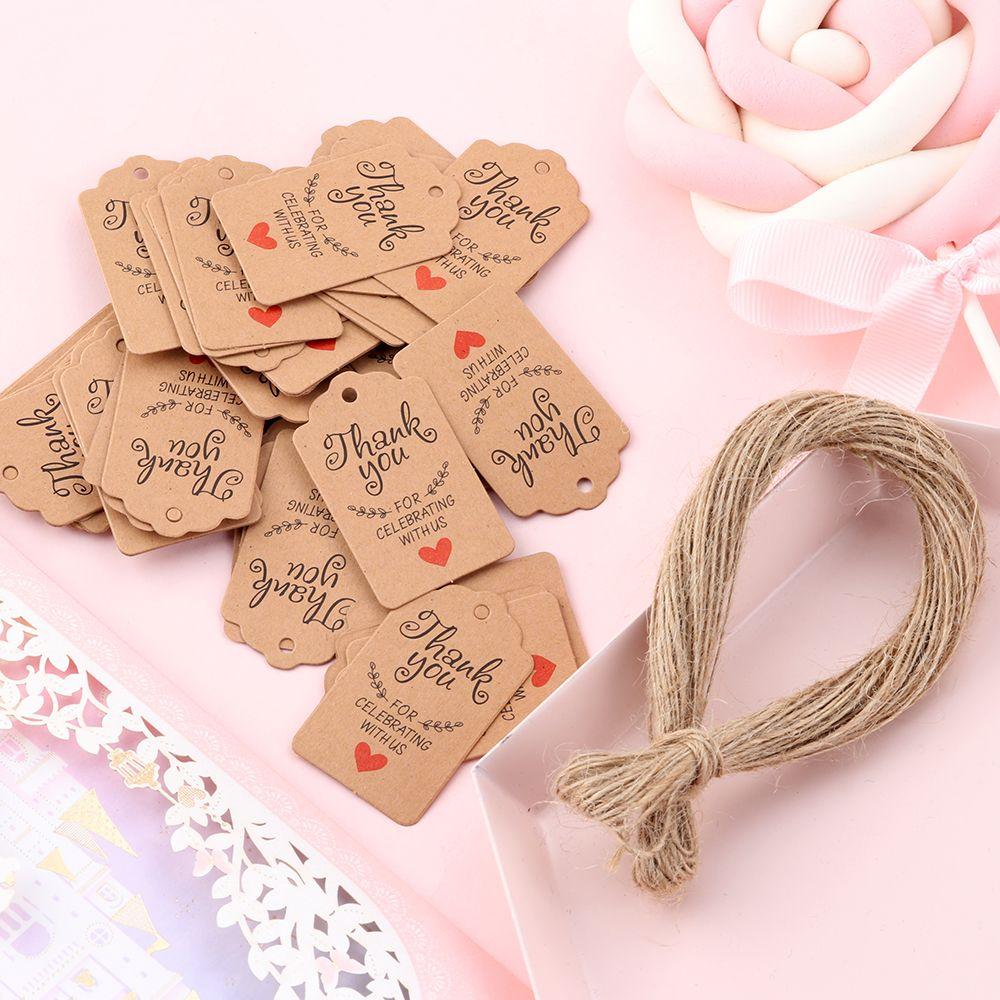 DIY Handcraft Round Wedding Supplies Kraft Paper Tags Hang Tag Merry Christmas Thank You Labels