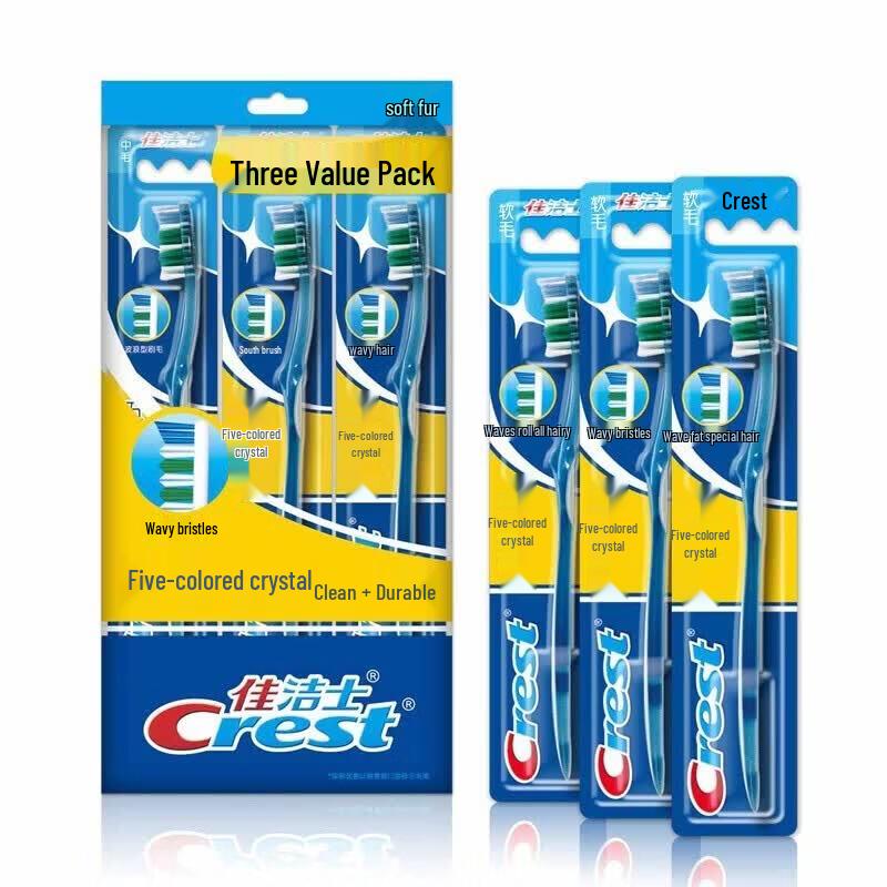 

Crest Colorful Crystal Soft Bristle Toothbrush - 3 Pack